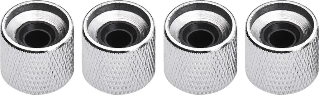 4 Manopole Metallo Basso Elettrico Cupola Nera - Controllo Volume Tono