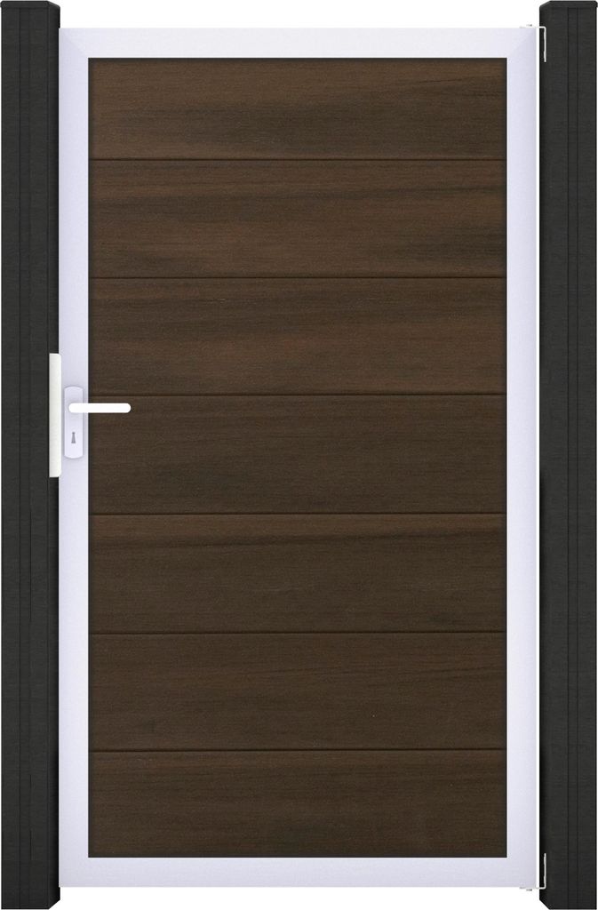 GroJa Solid Grande Tor Sondermaß max. 150x180cm Aluminiumrahmen Walnuss co-extrudiert