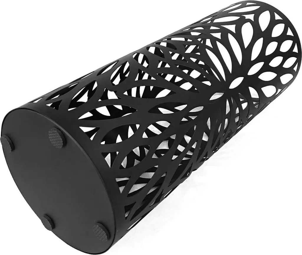Porte-parapluies cylindrique noir idéal pour entrée étroite et bureau
