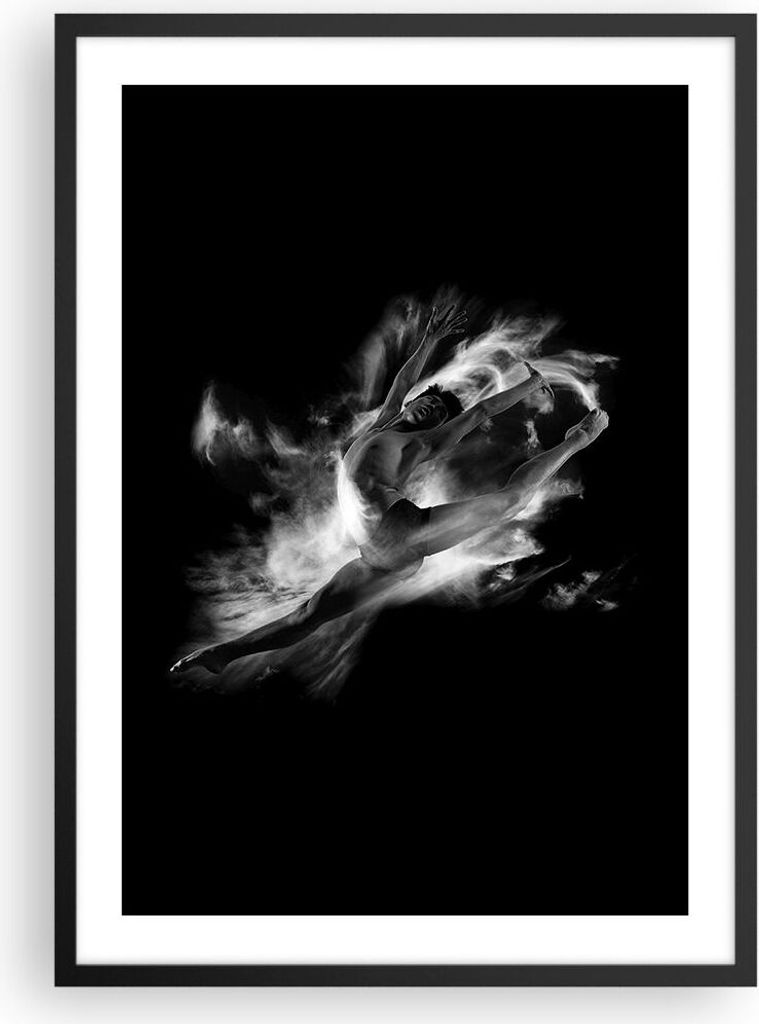 Gerahmtes Poster - Schwarzer Rahmen - Tanz Mann spring - 50x70 cm - Wand Bild - Wanddeko - Wandbilder - Kunstposter - Wandposter - Bilderrahmen - B...