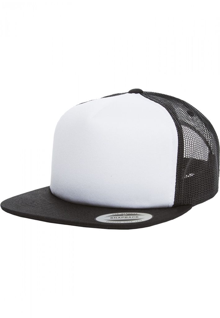 FLEXFIT 6005FW | Foam Trucker with white Front Cap / Kappe / Mütze - Farbe: Black/White/Black - Größe: One Size