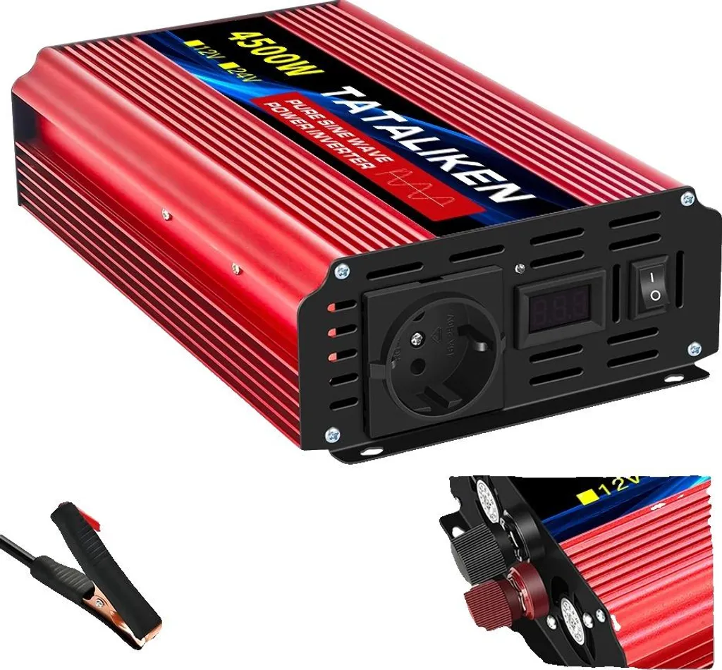 Convertisseur de Tension 12V 220V 4500W Fréquence 50Hz Prise EU