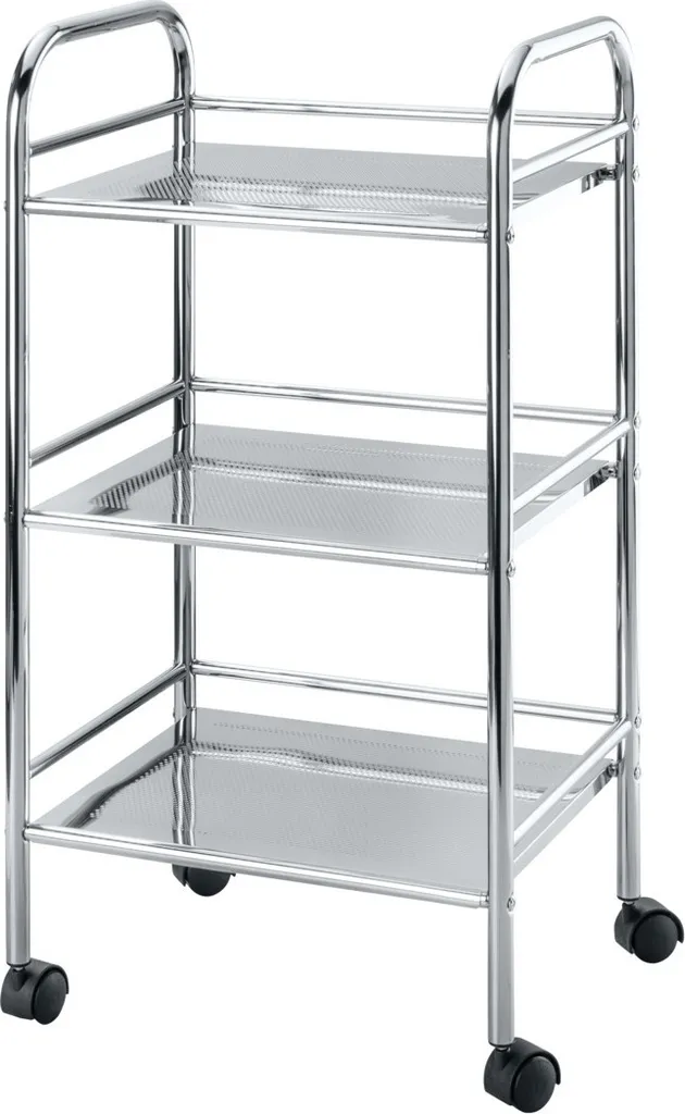 Chariot de rangement fin pour gagner de l'espace en acier chromé 3 étages