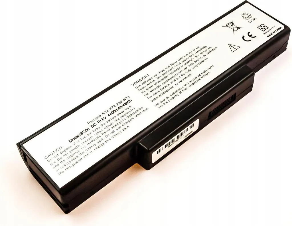Réparer Autonomie ASUS A32-K72 avec la Batterie CoreParts Fiable et Noire