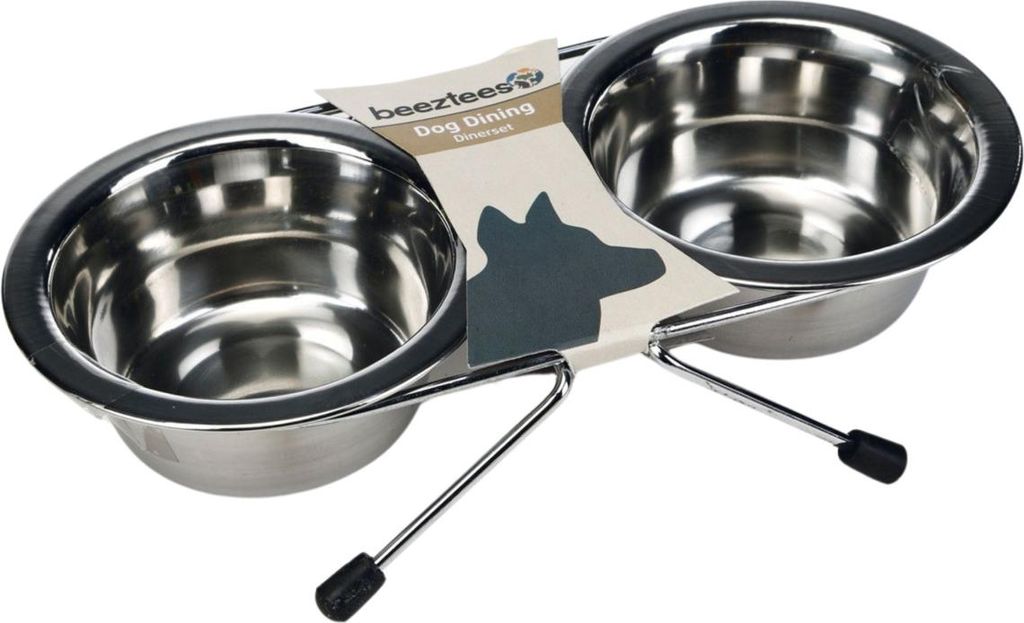 Beeztees - Doppelnapf Hund, Größe:Ø 13 cm - 450 ml
