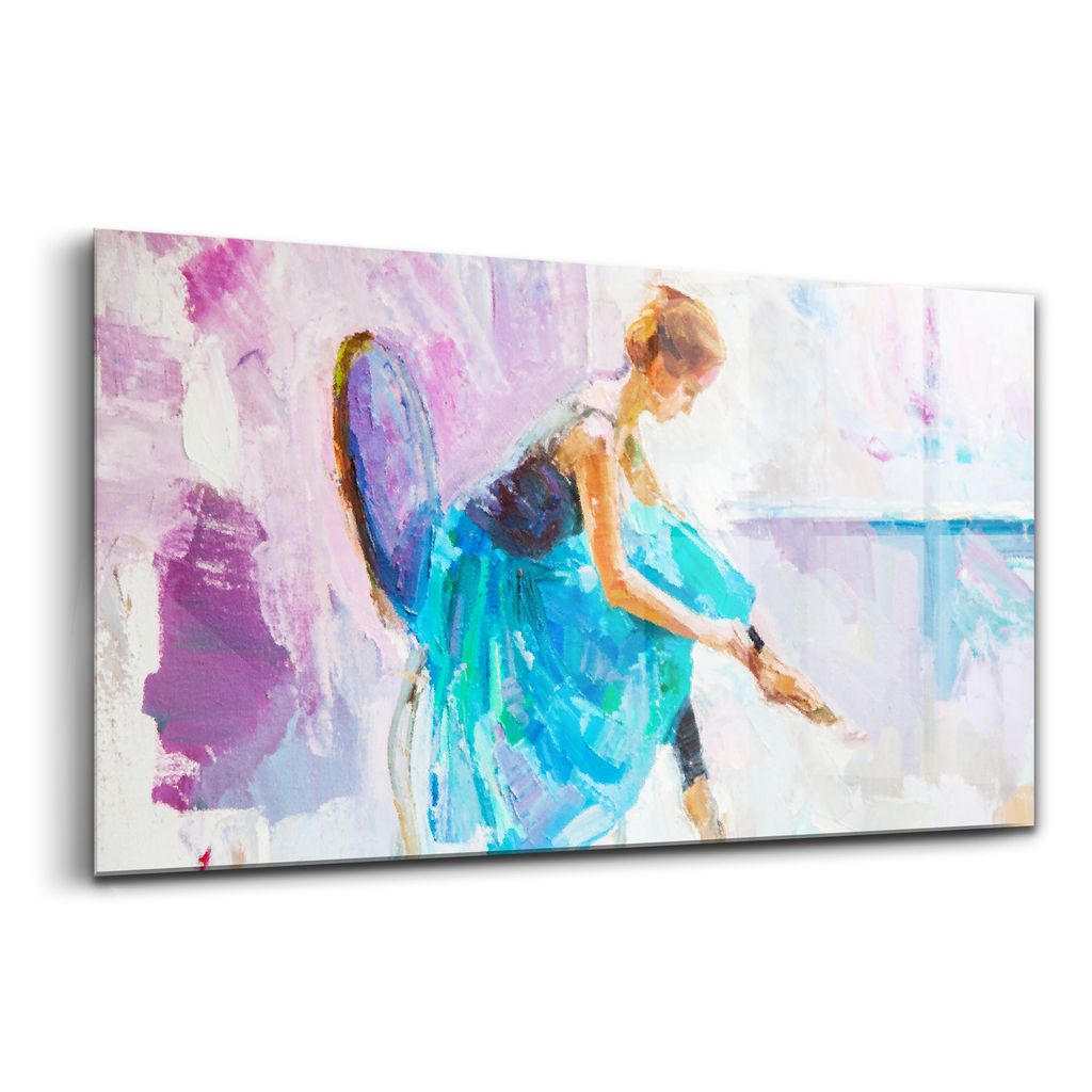 Glasmalerei - dekorative Malerei - moderne Malerei - 140x70 - Vorbereitung einer Ballerina