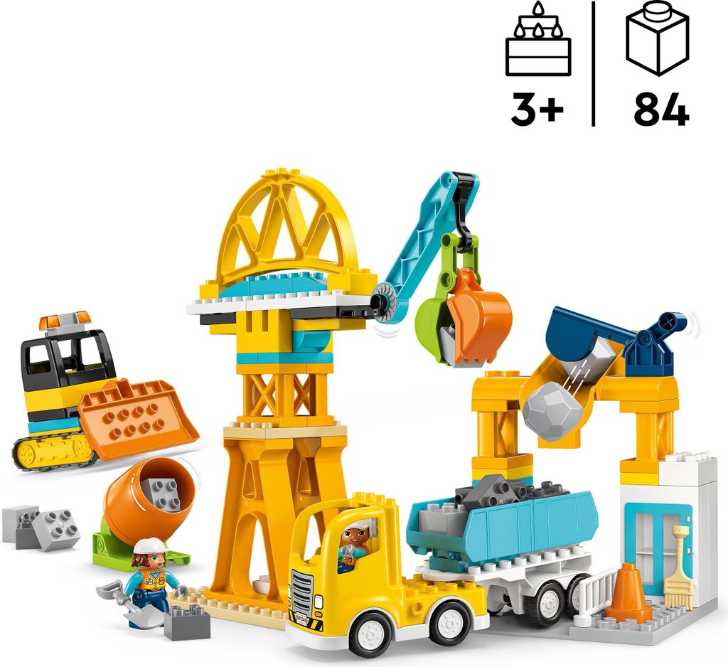 LEGO DUPLO 3-in-1 Baustelle mit Baufahrzeugen - Kleinkinder Produktbild 
