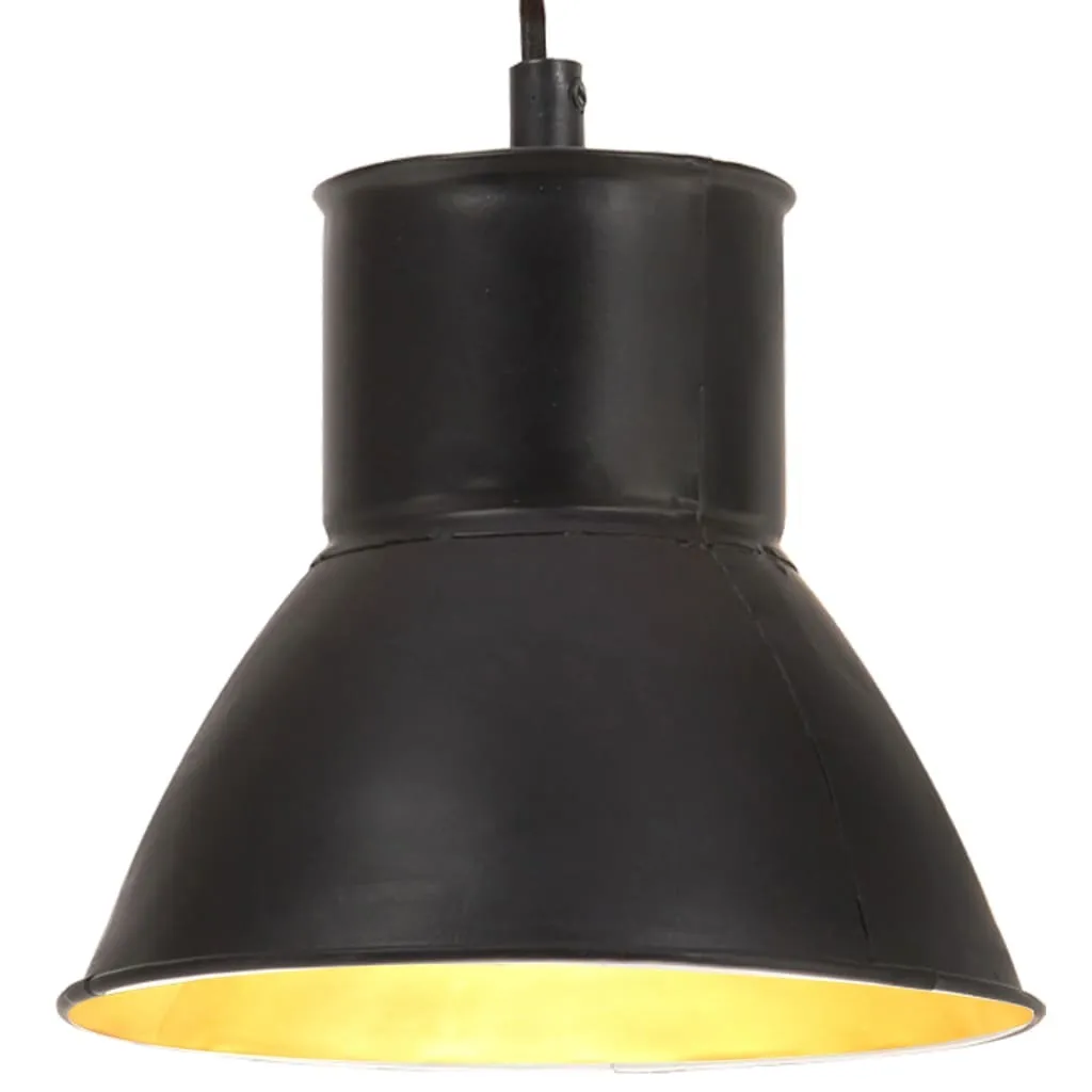 Lampada a Sospensione 25W Nero Rotondo 17cm E27 | Design Industriale