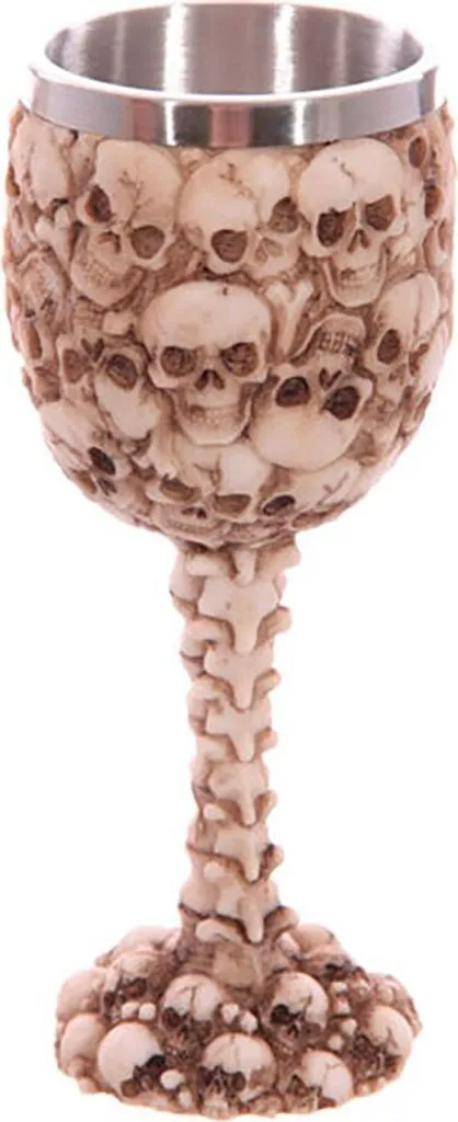 Coupe Décorative Gothique Crâne et Vertèbres pour Déco de Table Médiévale - 2