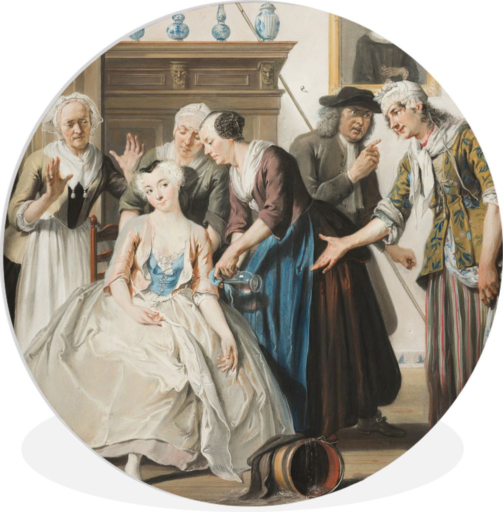MuchoWow Rundes Wandbild - Runde Bilder Die Entdeckung von Jan Claasz - Cornelis Troost Ø 30 cm Kreis Wanddekoration Kunststoff - Wandkreis - Wa...