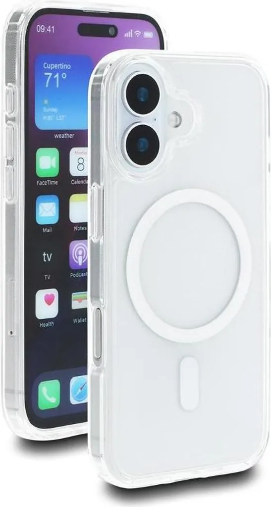 Coque MagSafe pour iPhone 17 transparente et blanche - Protection Fine