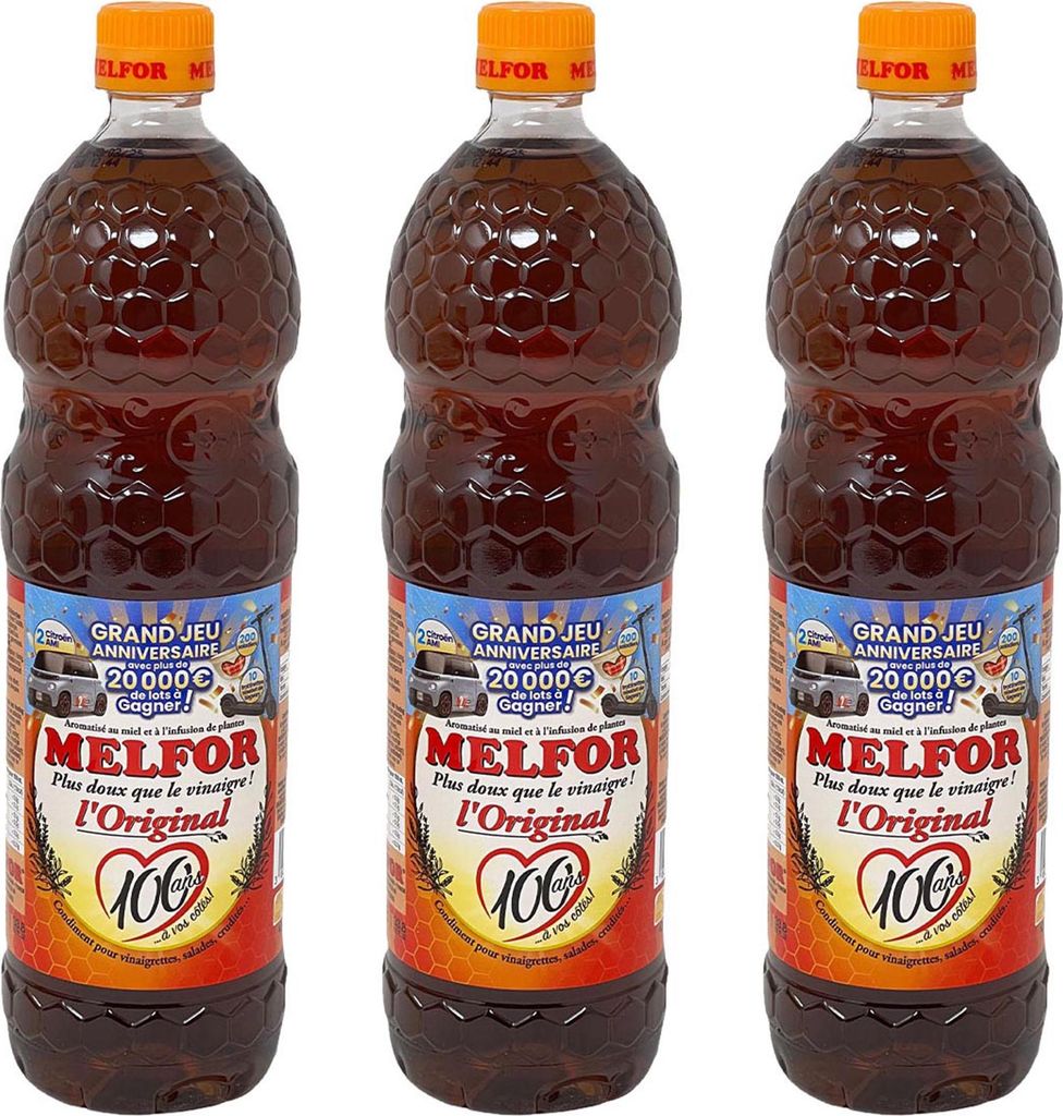 Melfor Original Essig Würzmittel 3 x 1 Liter Flasche – Produktbild 