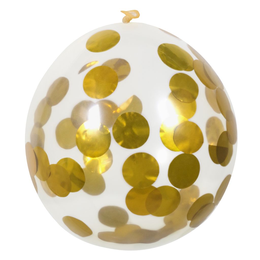 5 Latex Confetti-Ballons gold (Ø 30 cm) Produktbild 