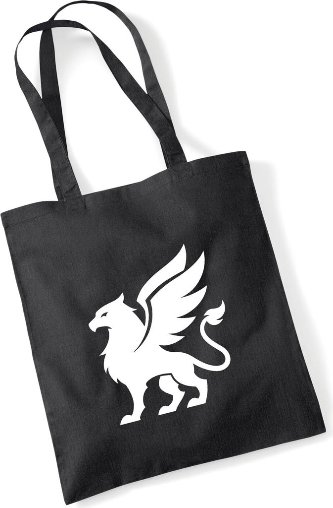 Huuraa Jutebeutel Greif Silhouette 10 Liter Black Baumwolle Tasche Geschenkidee