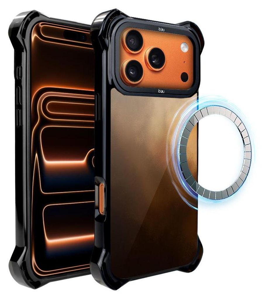 Schutzhülle für das iPhone 17 Pro, MagSafe-kompatibel, verstärkte Ecken, schwarz, Wüstensturm