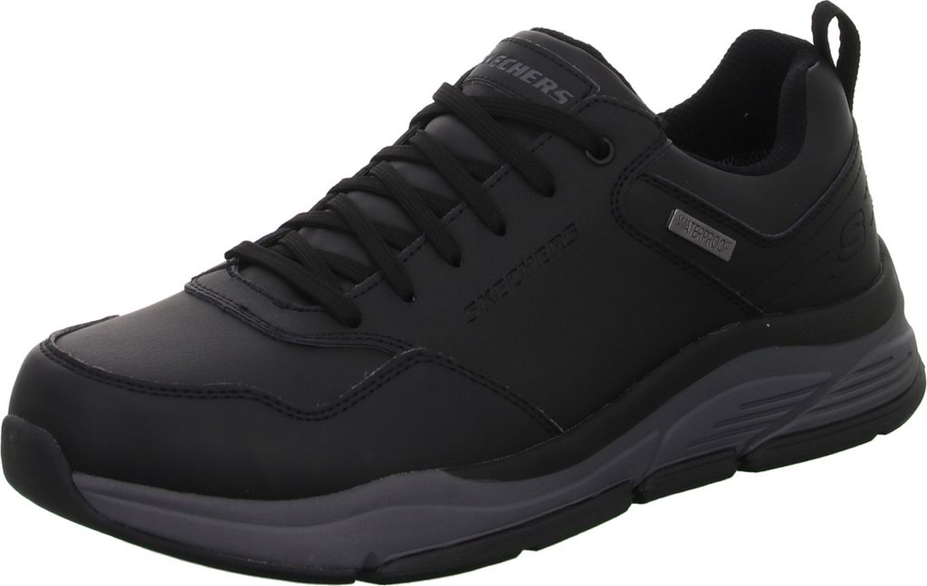 Skechers Benago - Hombre - Schwarz / Grau Leder Größe: 47.5 Produktbild 