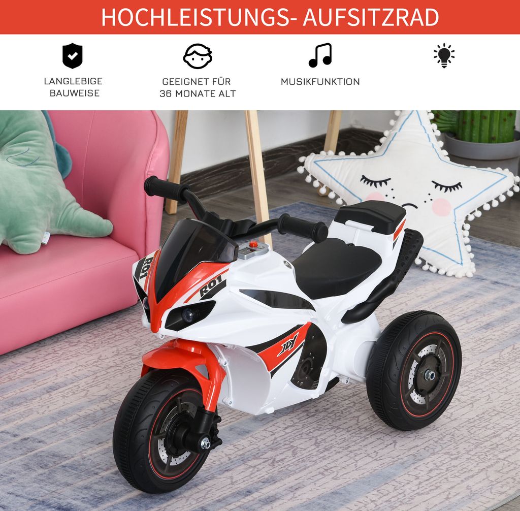 HOMCOM Rutscher Kinder-Motorad Rutscherfahrzeug Produktbild 6