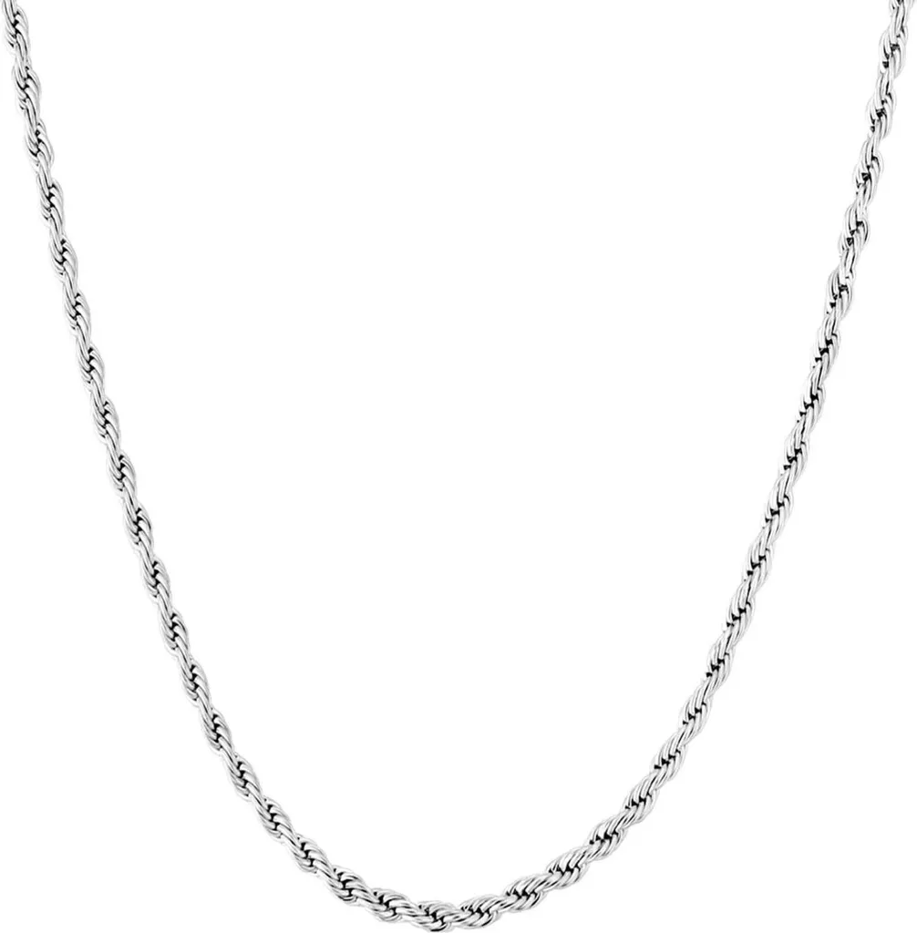 Collana Corda Uomo Argento e Oro 2.5mm KRKC&CO | Stile Elegante 56cm