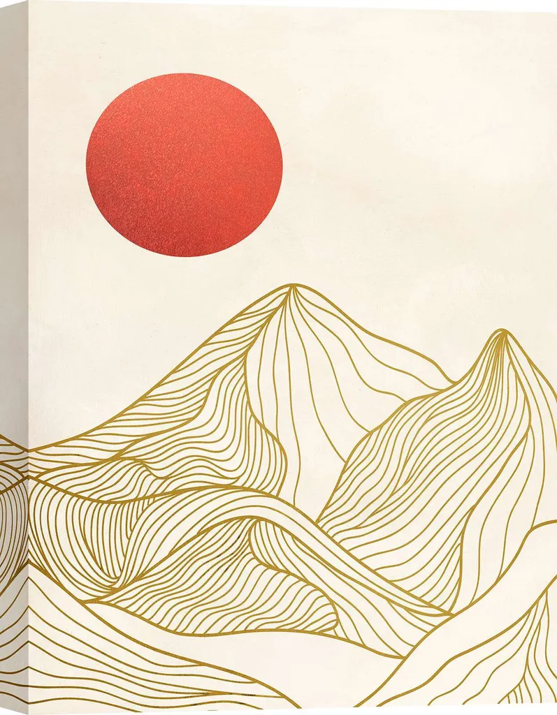 Décorer un grand mur vide : Toile montagnes Sayaka Miko 90x120 cm