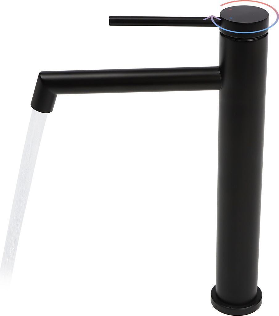 Waschtisch Mischbatterie 8.27in Küchenarmaturen Badarmatur Schwarz