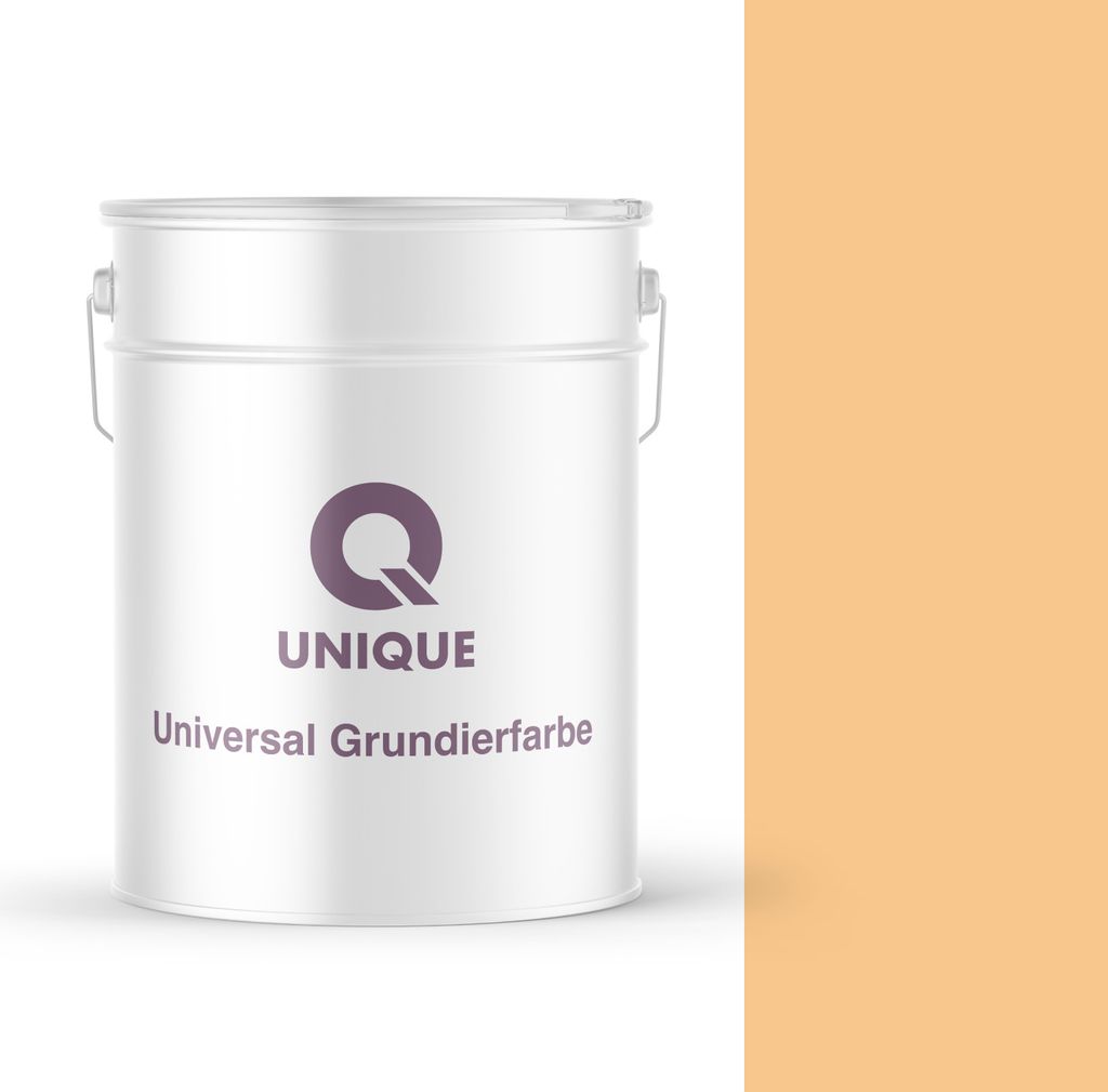 Q UNIQUE Universal Grundierfarbe 10 L – Schnelltrocknende Acrylat-Grundierung für Außen und Innen, Ideal für Mineralische Untergründe Hellorange