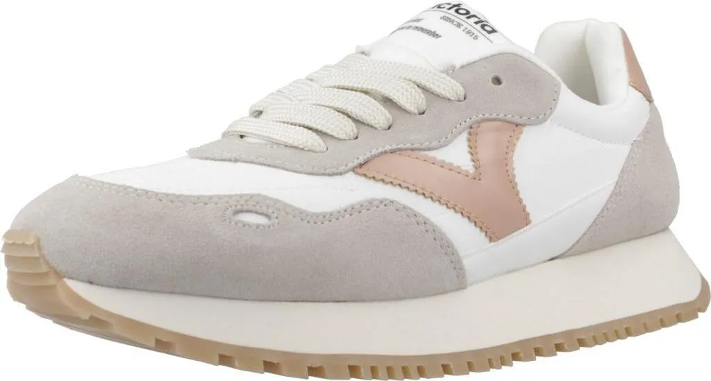 Basket Victoria Nylon Gris Femme - Semelle Confort et Nylon Respirant