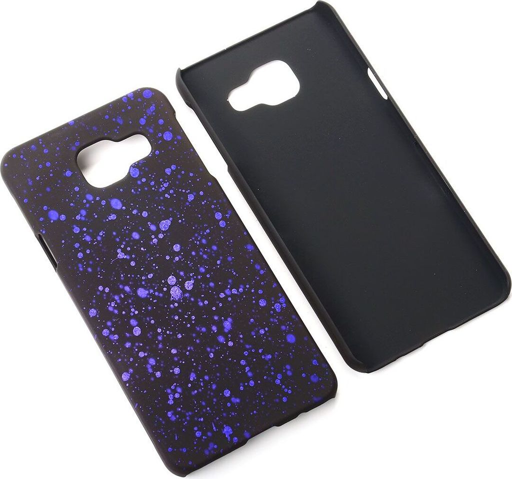 Handy Hülle Schutz Case Bumper Schale für Samsung Galaxy A3 2016 3D Sterne Lila