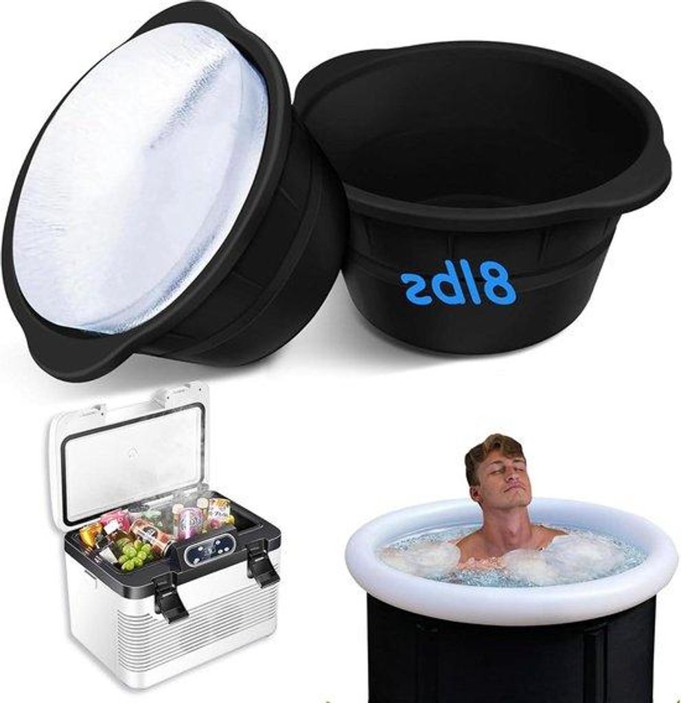 Silikonische Eiskugel-Shapes, 2-teilig, für Iced-Bath, Kaltwasserdusche, schwarz