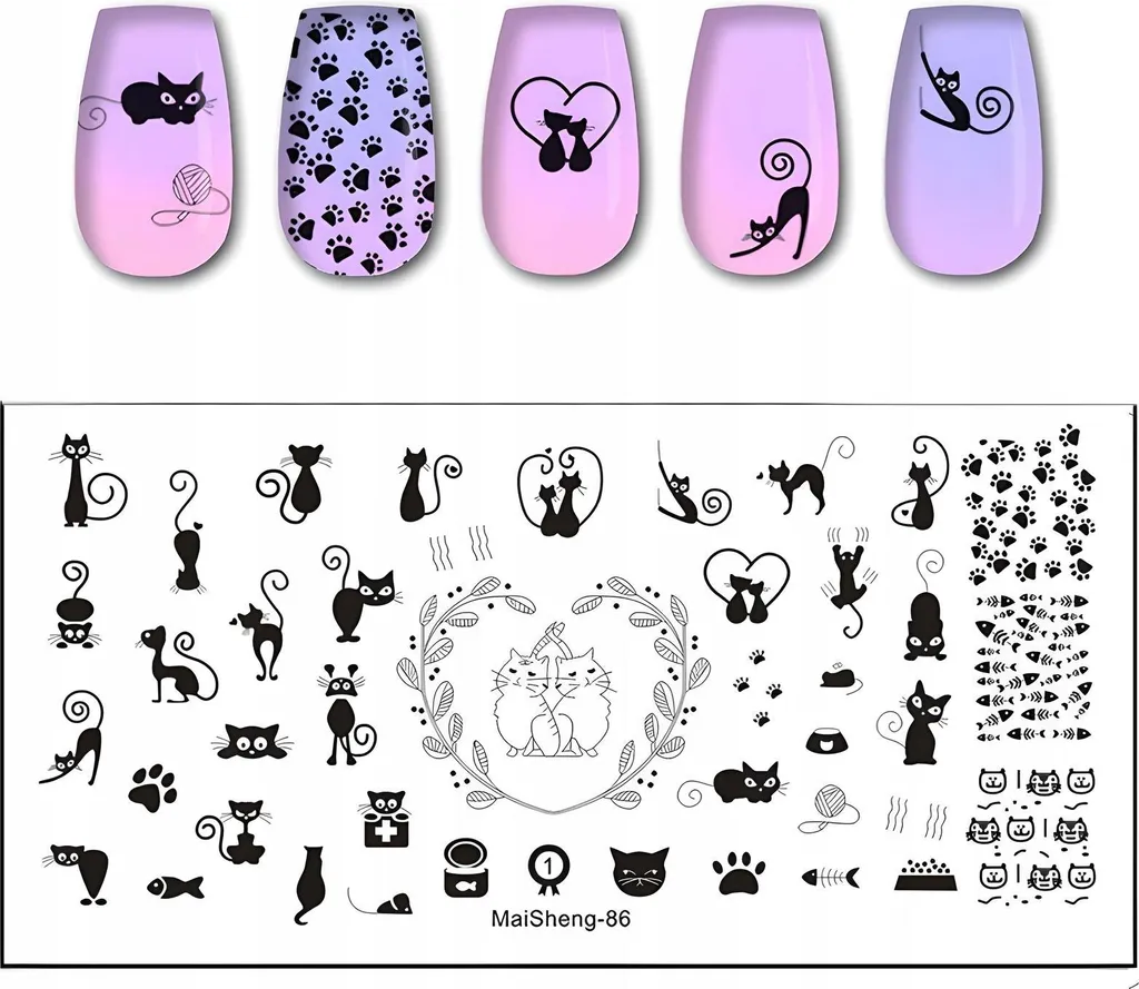 MaiSheng-86 Nail Art Stamping Plate: Look da Social in 2 Minuti