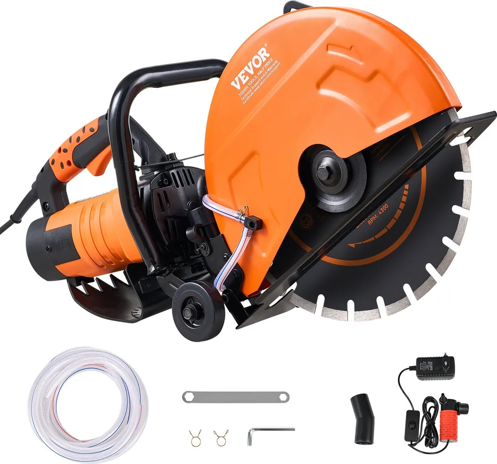 Scie à béton 356mm avec moteur 2800W pour découpe précise et rapide