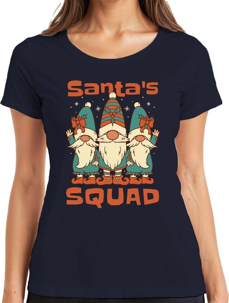 Santa's Squad Schweden Gnome Wichtel - Weihnachten Weihnachtsgeschenk Christmas Damen T-Shirt, Navy, S