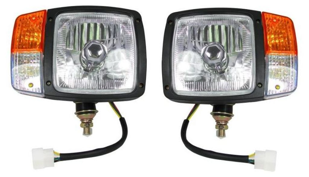 Lot de 2 phares transparents avec câble, clignotants et Image du produit 