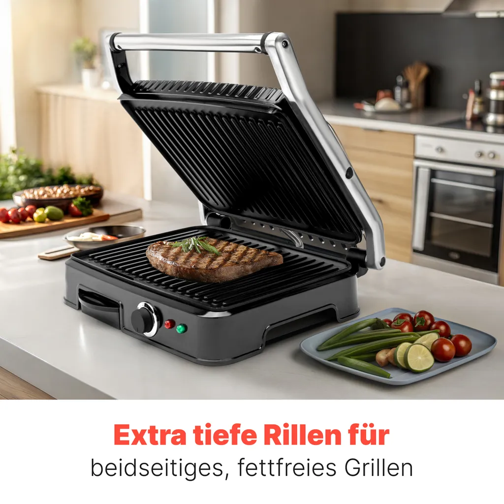 Gril de table Clatronic KG 3487 pour cuisiner sainement sans graisse - 10