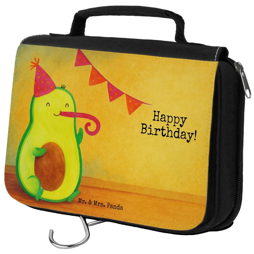 Mr. & Mrs. Panda Kulturtasche Avocado Geburtstag Design - Weiß - Geschenk, Waschbeutel, Happy Birthday, Kosmetiktasche, Alles Gute, Frucht, Party,...