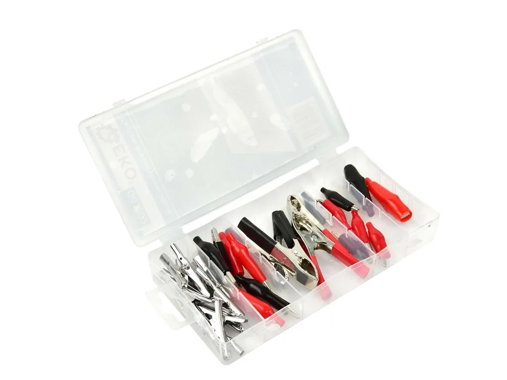 Set 28 Morsetti Coccodrillo GEKO G03602 - Pinze Elettriche per Test