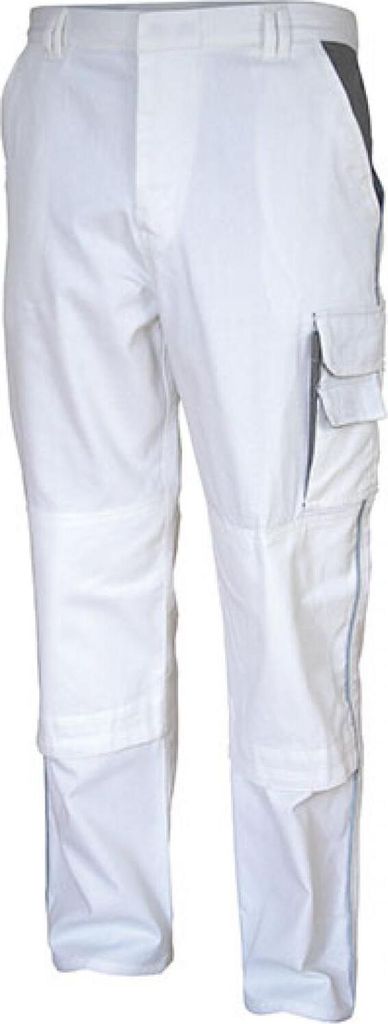 Carson Contrast CC709H | Herren Work Pants Arbeitshose / Bei 60 Grad waschbar - Farbe: White/Grey - Größe: 52