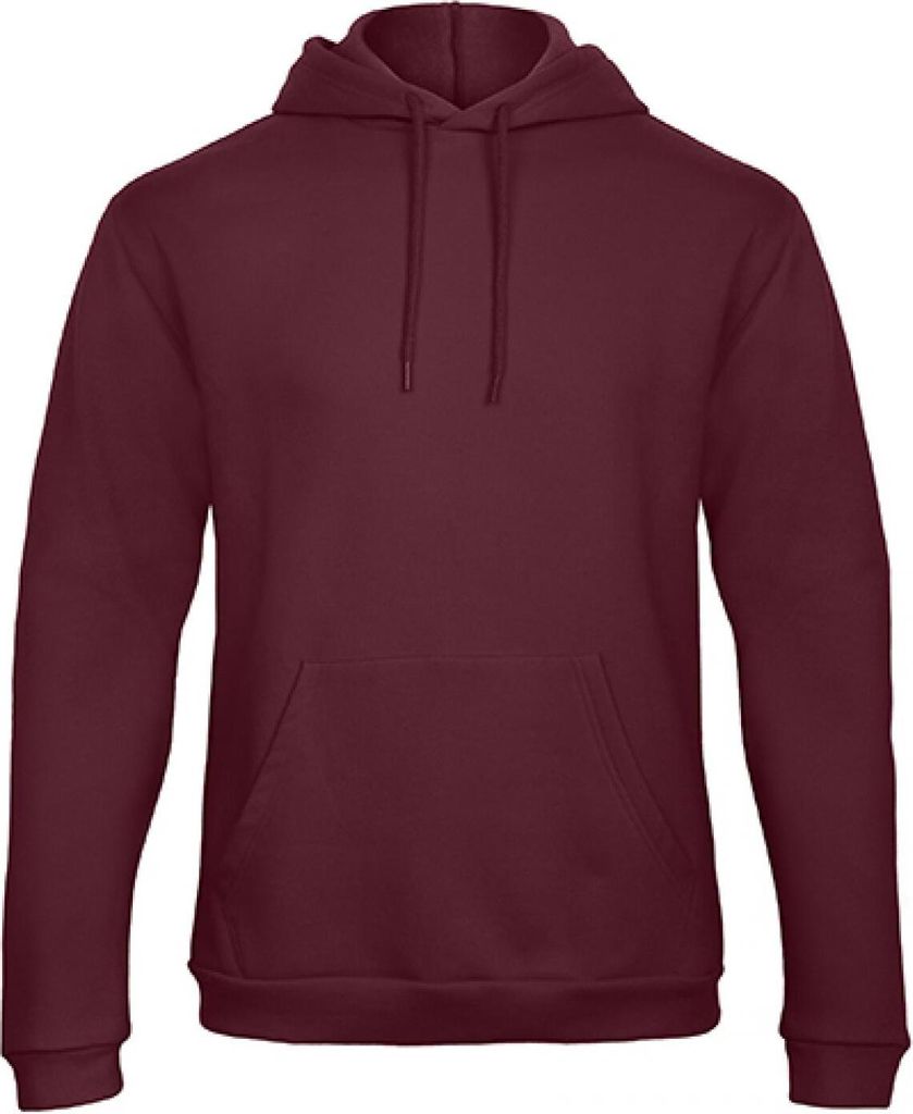 B&C WUI24 | Herren Hooded Sweatshirt / Kängurutasche - Farbe: Burgundy - Größe: M