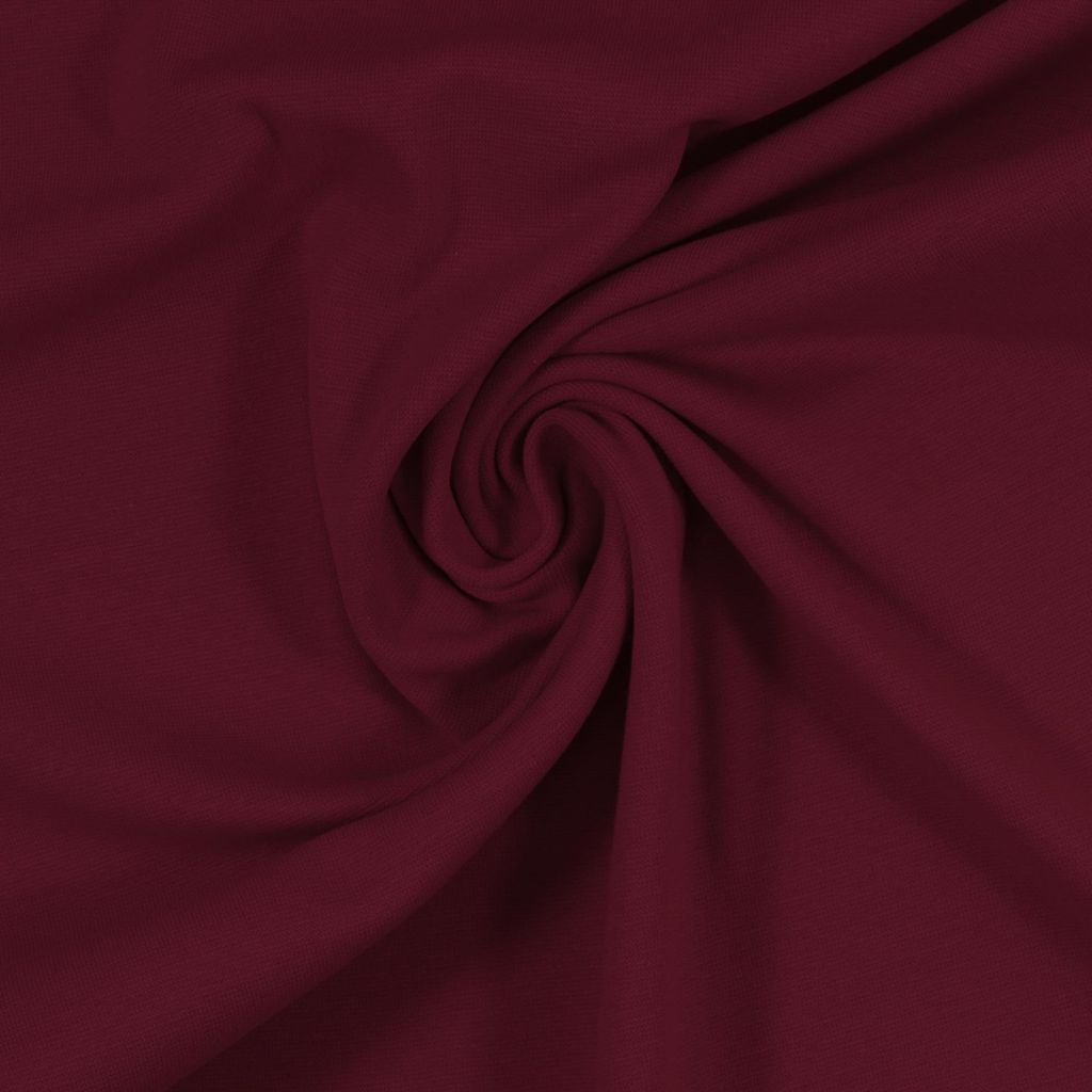 Designer Bündchenstoff Heike van Swafing – 95% Baumwolle 5% Elasthan | 100 | 240 g/m² Fein & Elastisch 0937 Bordeaux