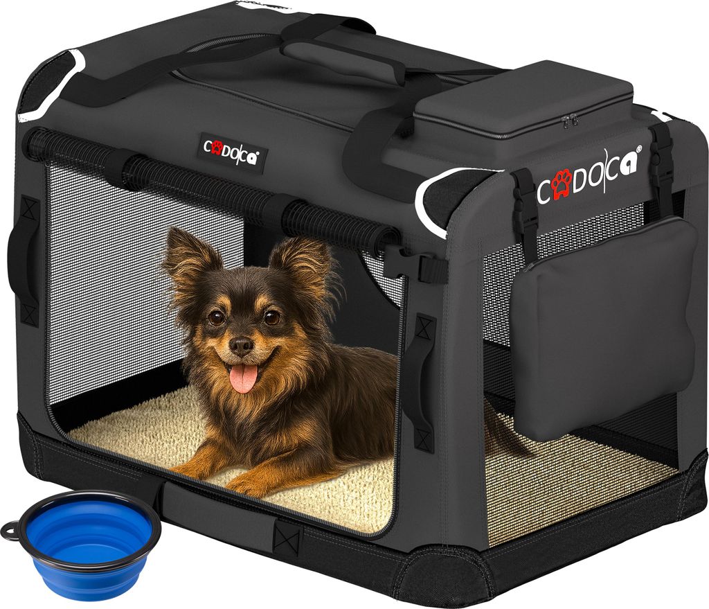 CADOCA® Cage de transport S Anthracite pour animaux chien Image du produit 