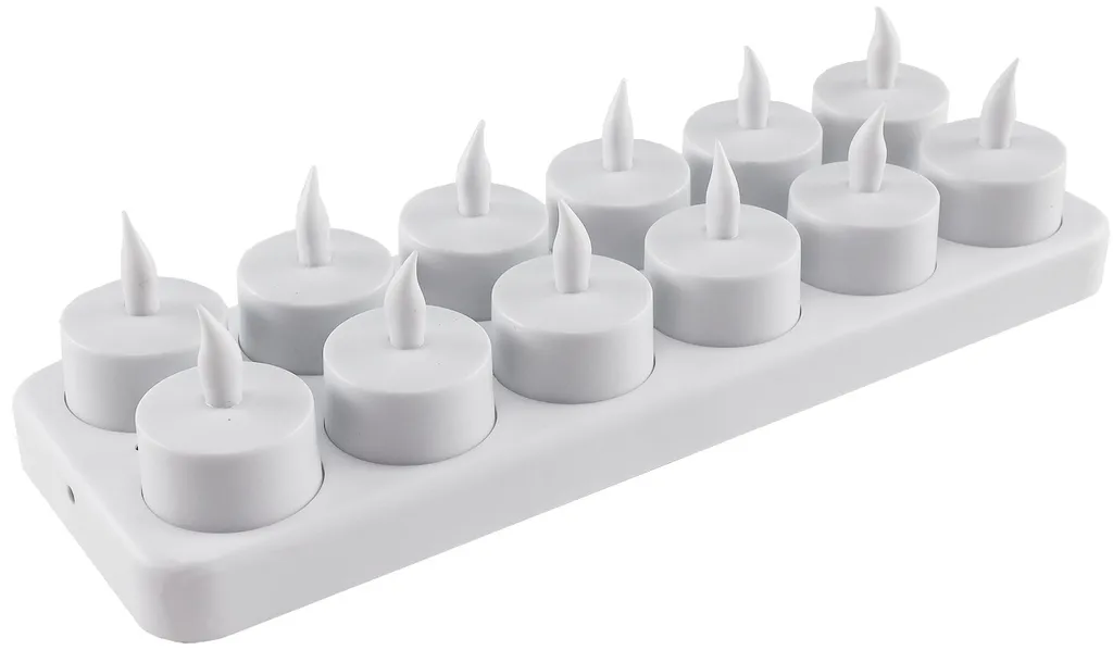 Set de 12 Photophores LED Rechargeables sur Station, Idéal Déco - 7