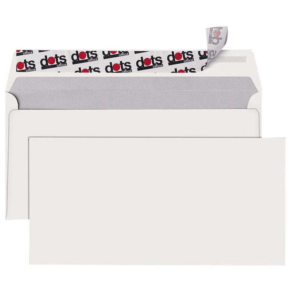 dots Briefumschläge DIN lang ohne Fenster weiß haftklebend Produktbild 