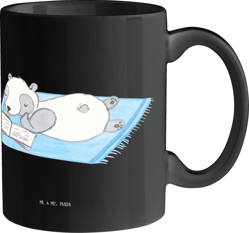 Mr. & Mrs. Panda Becher Sommerglück - Schwarz - Geschenk, laue Abende, Kaffeebecher, Frühling, Summer Feelings, Inspiration, keramik, Strand, Kaf...