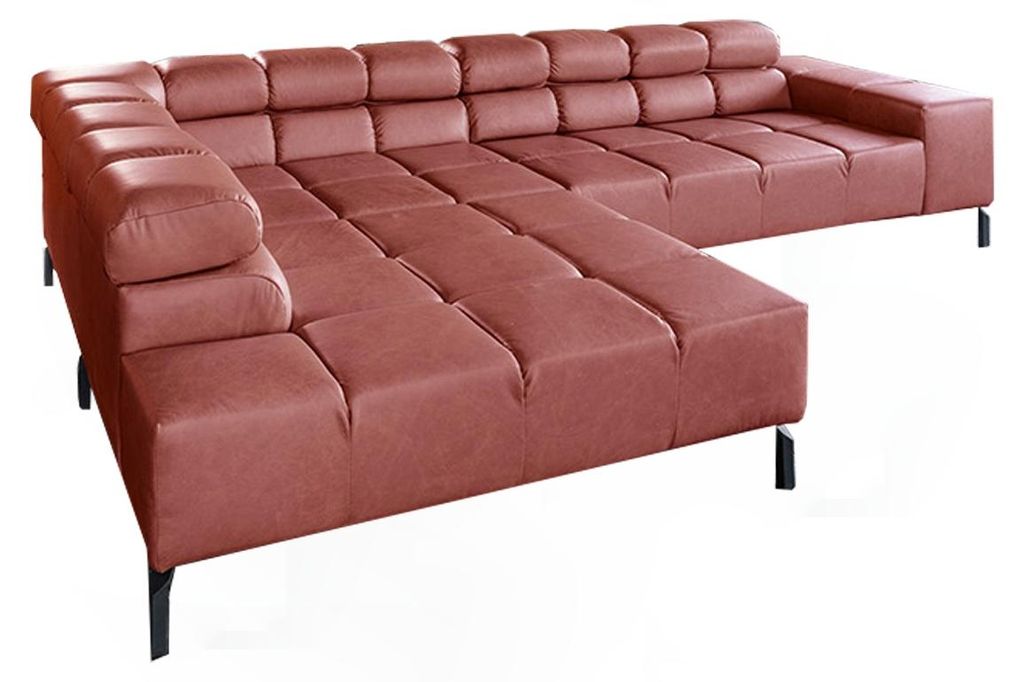 KAWOLA Sofa NELSON Ecksofa Leder rot Recamiere links