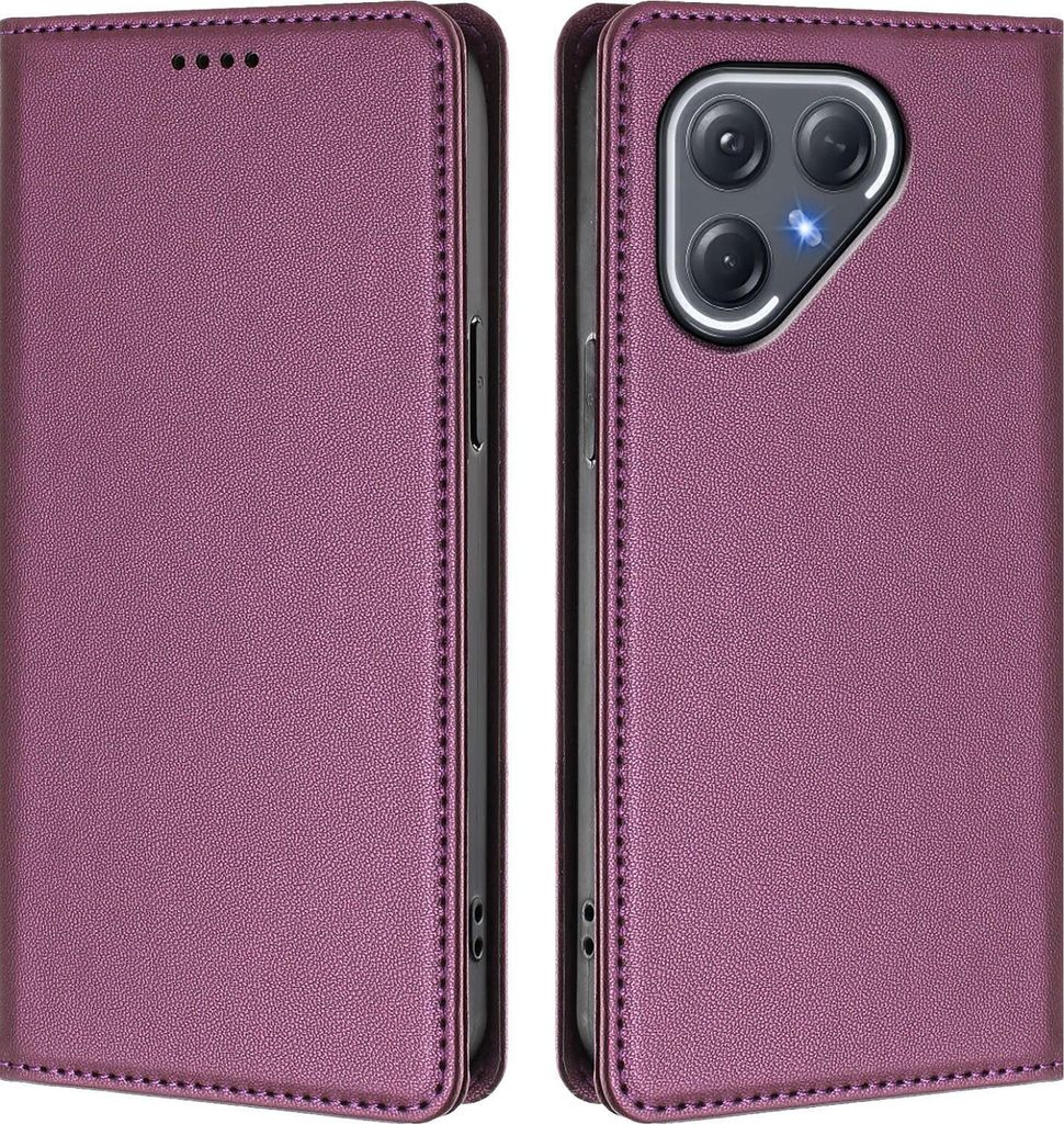 Handyhülle für Tecno Pova 7 Pro, Kunstleder Klapphülle Stoßfeste Magnetische Hülle mit Ständer Lila