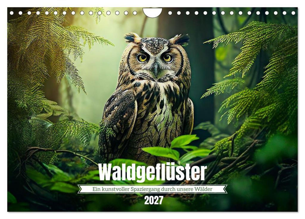 Waldgeflüster - ein kunstvoller Spaziergang durch unsere Wälder (Wandkalender 2027 DIN A4 quer), CALVENDO Monatskalender