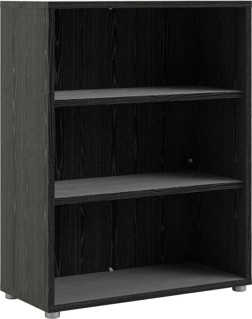 Bücherregal Aziza, Büroregal, Mobiler Buchhalter, Bücherbrett, 89x40 h113 cm, Schwarz