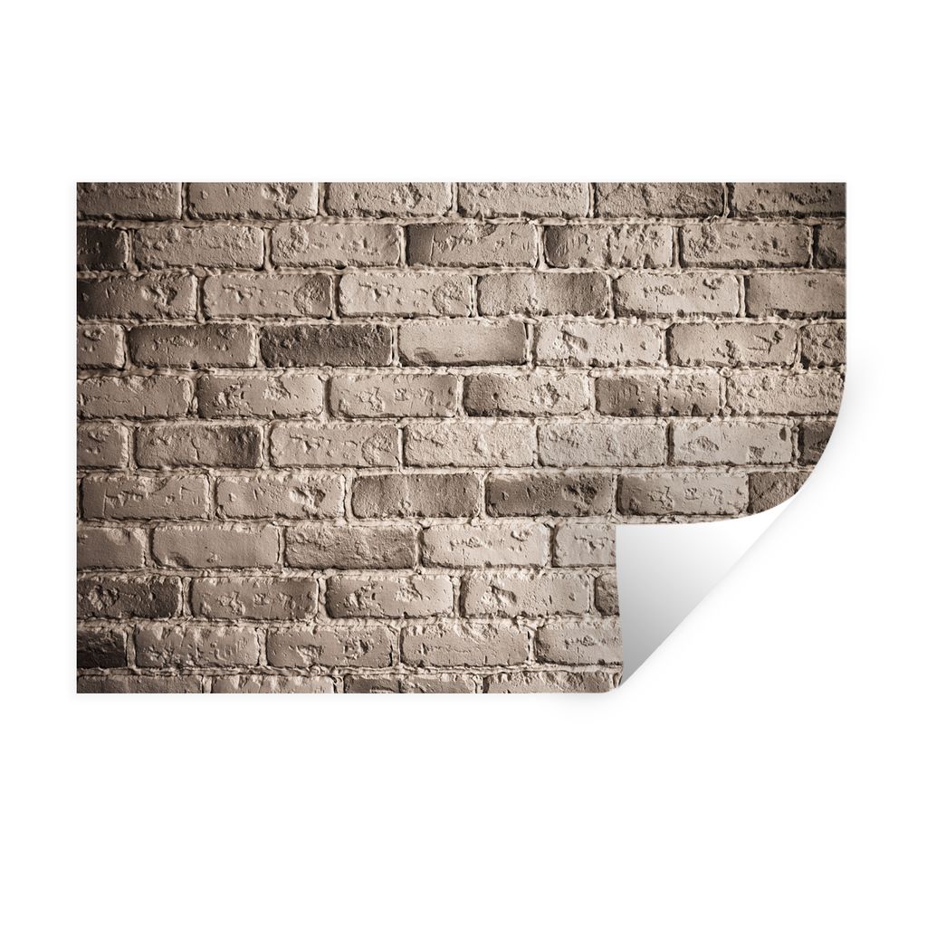 MuchoWow Wandtattoo Wandsticker Wandaufkleber Ziegel - Grau - Wände 60x40 cm Selbstklebend und Repositionierbar - Wierderverwendbar - Selbstklebend