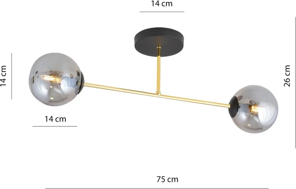 Plafonnier Métal Graphite 2 Lumières 1269/2 - Éclairage Orientable E14 - 5