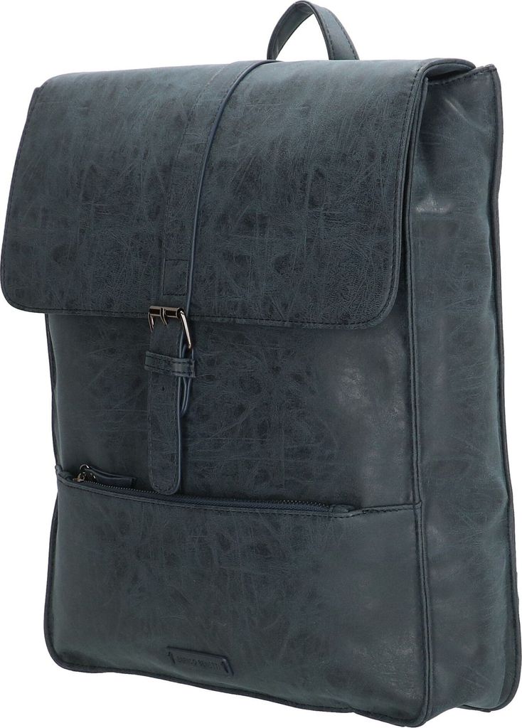 Damen Herren Überschlag Rucksack Plane Tasche Fahrradrucksack Kurier leder Optik Rollup Bag Blau