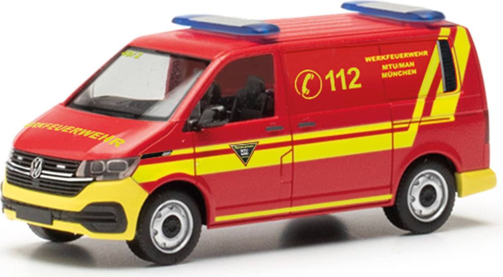 Herpa 097932 - 1:87 VW T6.1 Halbbus "Feuerwehr MTU/MAN Produktbild 